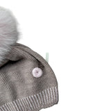 Marlu' Cappello tinta unita con Pon Pon Beige per Neonata IN1071 BEIGE MARLU' 