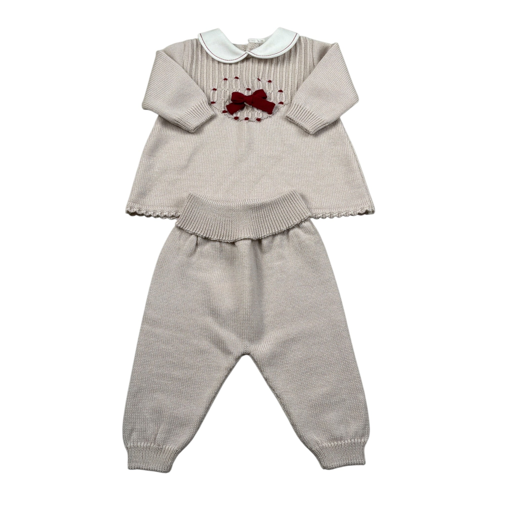 Marlu' Completo 2 Pezzi Maglia-Pantalone tinta unita Beige per Neonata IN1119 BEIGE MARLU' 