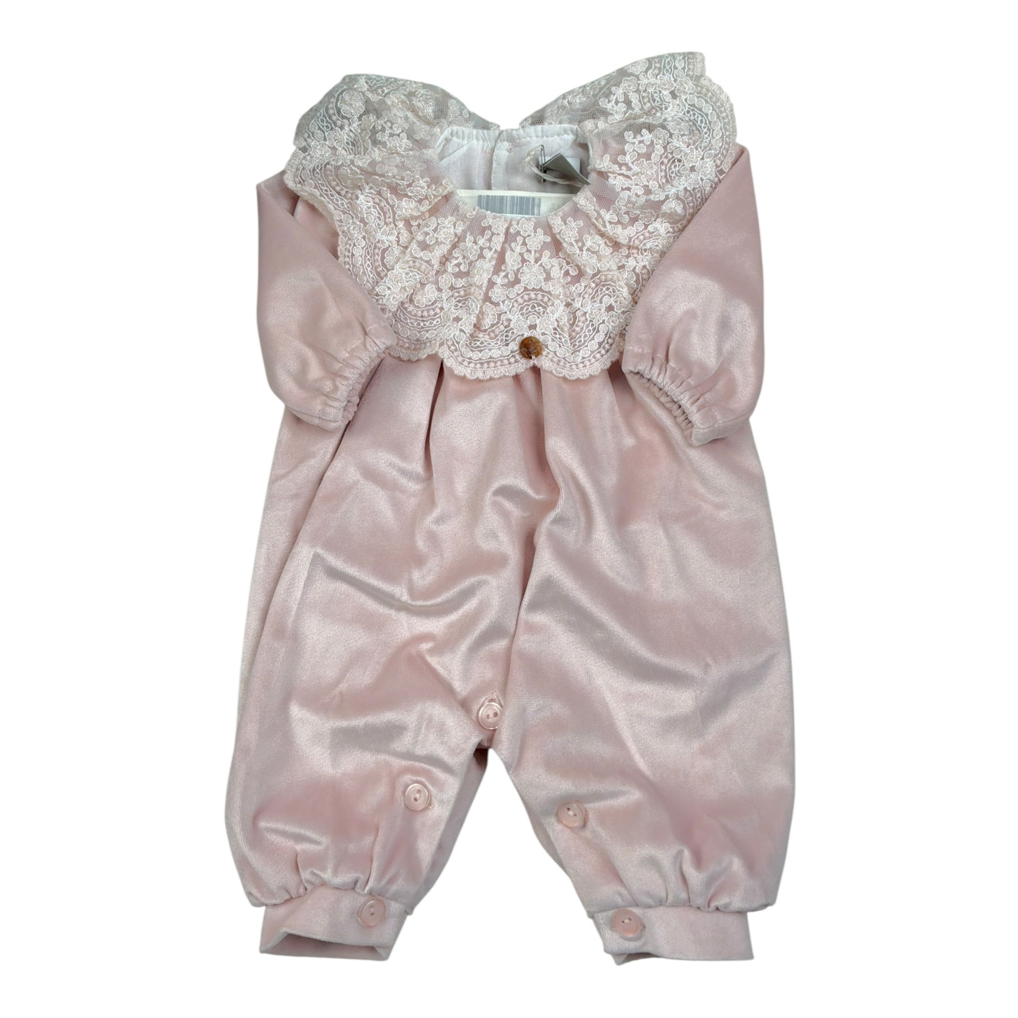 Marlu' Tutina Manica Lunga tinta unita In Ciniglia Rosa per Neonata IN1714X ROSA MARLU' 