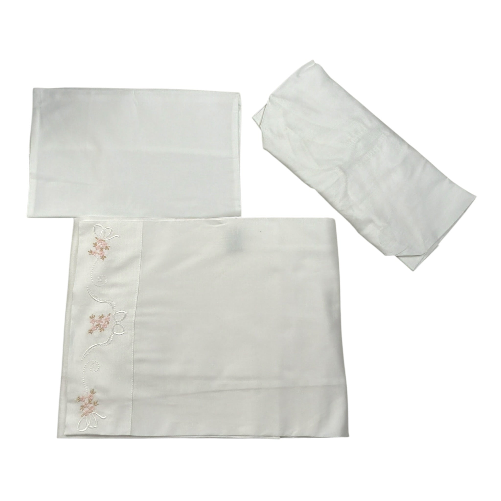 Marlu' Set Lenzuola 3Pz tinta unita con Stampa Bianco per Neonata IN17LE BIANCO MARLU' 