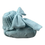 Marlu' Babbucce Tricolore con Fiocco Azzurro per Neonata IN18S AZZURRO MARLU' 