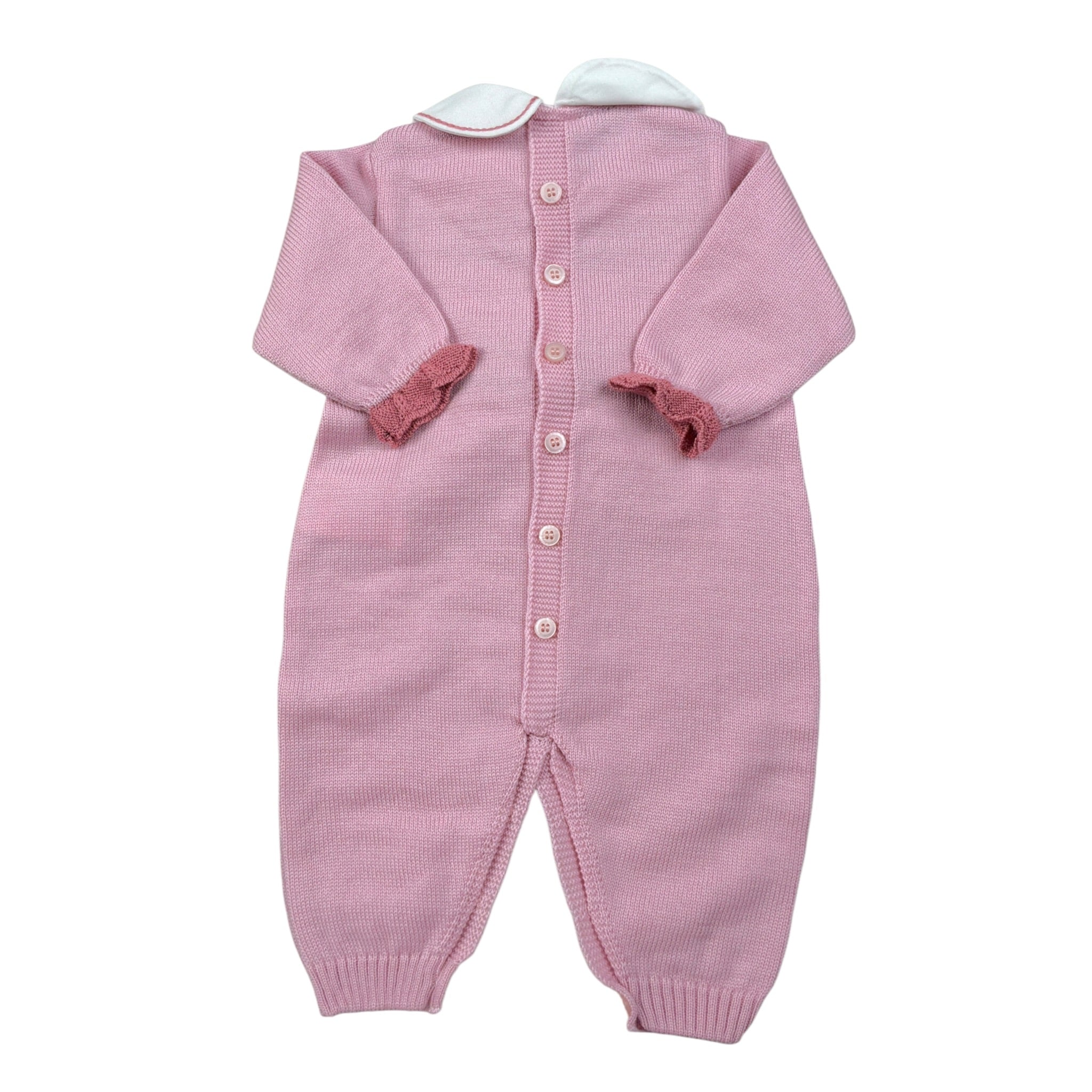 Marlu' Tutina tinta unita con Fantasia Rosa per Neonata IN2310 ROSA MARLU' 