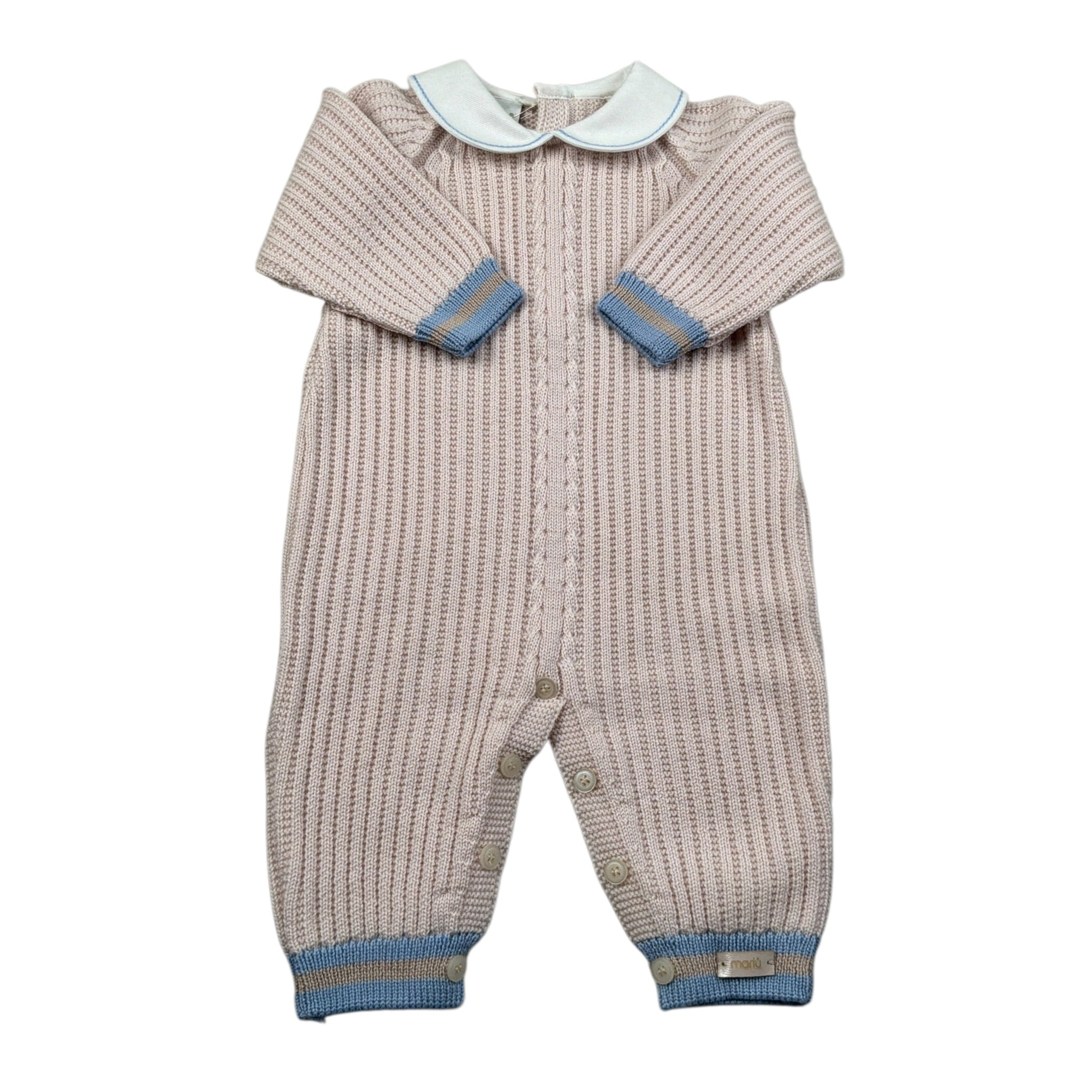 Marlu' Tutina Manica Lunga tinta unita con Colletto Beige per Neonato IN5210 BEIGE MARLU' 