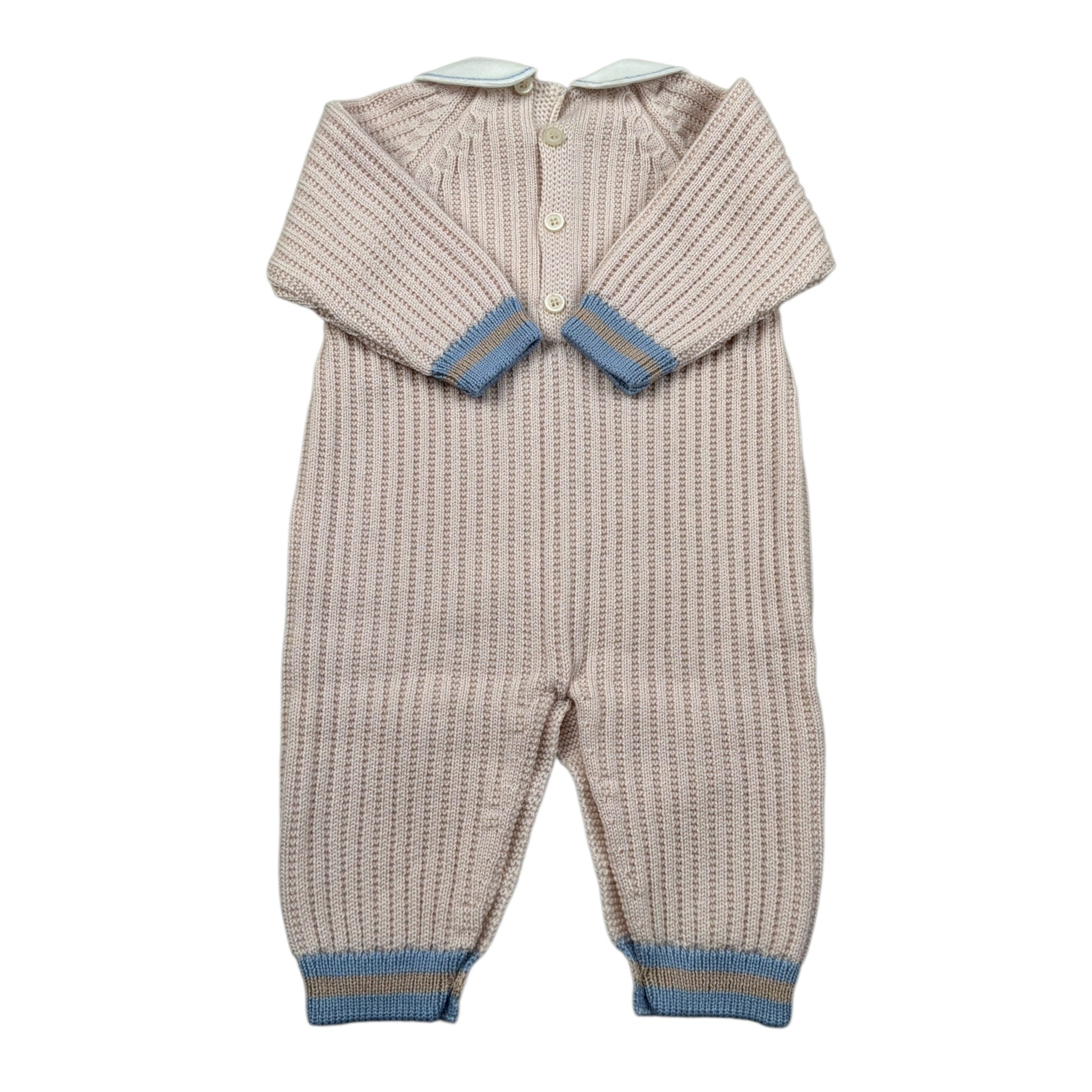 Marlu' Tutina Manica Lunga tinta unita con Colletto Beige per Neonato IN5210 BEIGE MARLU' 