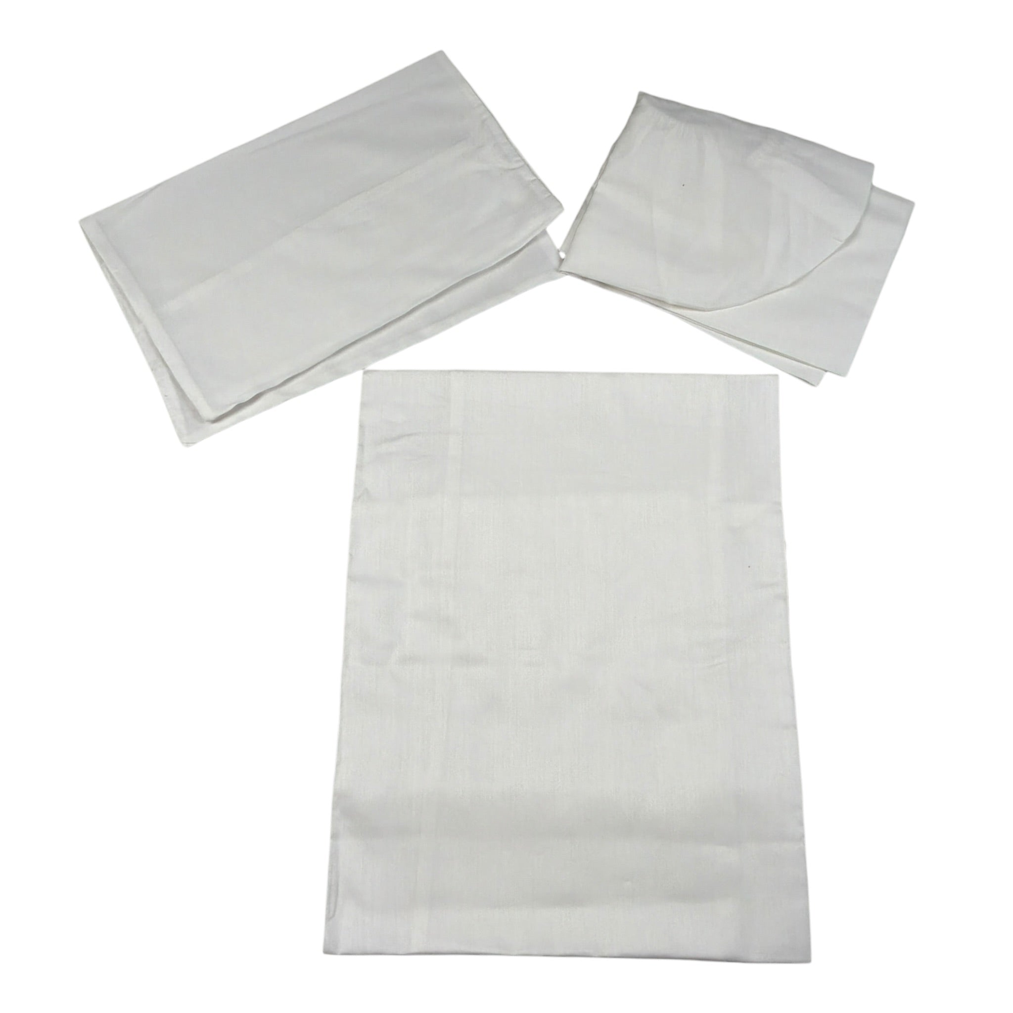 Marlu' Set 3Pz Lenzuola tinta unita con Stampa Bianco per Neonata IN57LE BIANCO MARLU' 
