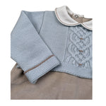 Marlu' Tutina Manica Lunga Bicolore Beige/Azzurro per Neonato IN5814 BEIGE/AZZURRO MARLU' 