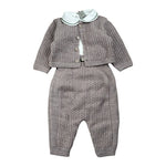 Marlu' Completo 3Pz Salopette-Shirt-Cardigan Beige per Neonato IN6331 BEIGE MARLU' 