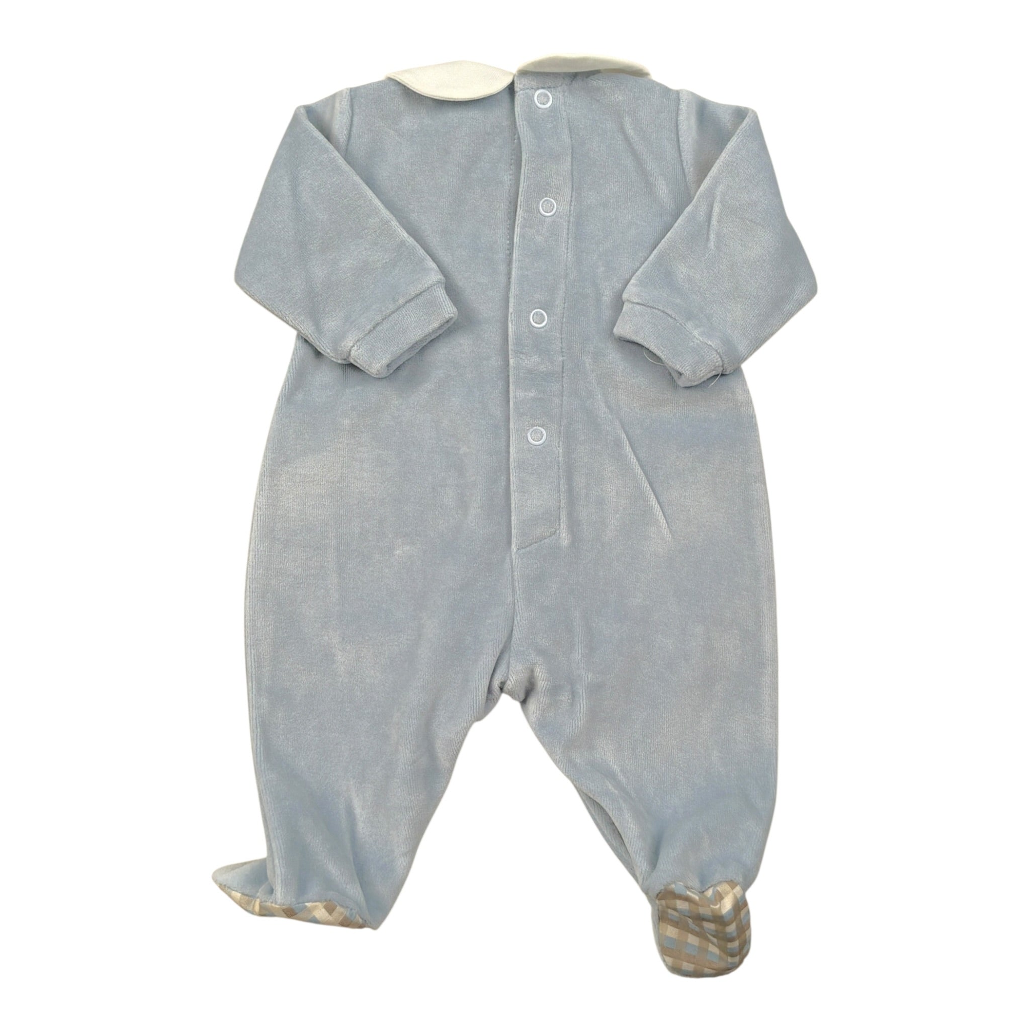 Marlu' Tutina tinta unita con Stampa Azzurro per Neonato IN7014 AZZURRO MARLU' 