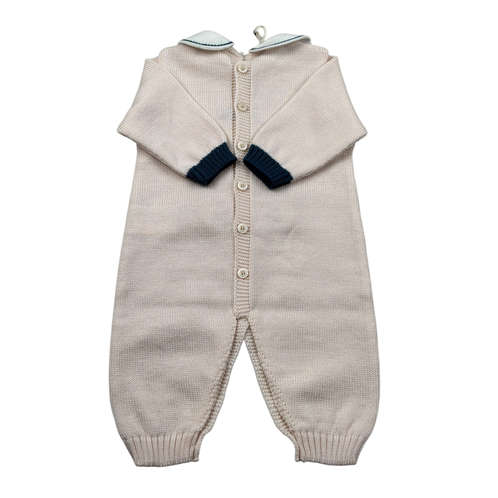 Marlu' Tutina Manica Lunga tinta unita con Ricami Beige per Neonato IN7110 BEIGE MARLU' 