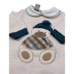 Marlu' Tutina Manica Lunga tinta unita con Ricami Beige per Neonato IN7110 BEIGE MARLU' 