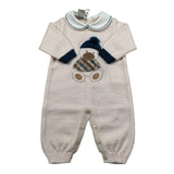 Marlu' Tutina Manica Lunga tinta unita con Ricami Beige per Neonato IN7110 BEIGE MARLU' 