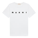 Marni T-Shirt Girocollo tinta unita con Logo Bianco per Bambina M002MV BIANCO MARNI 