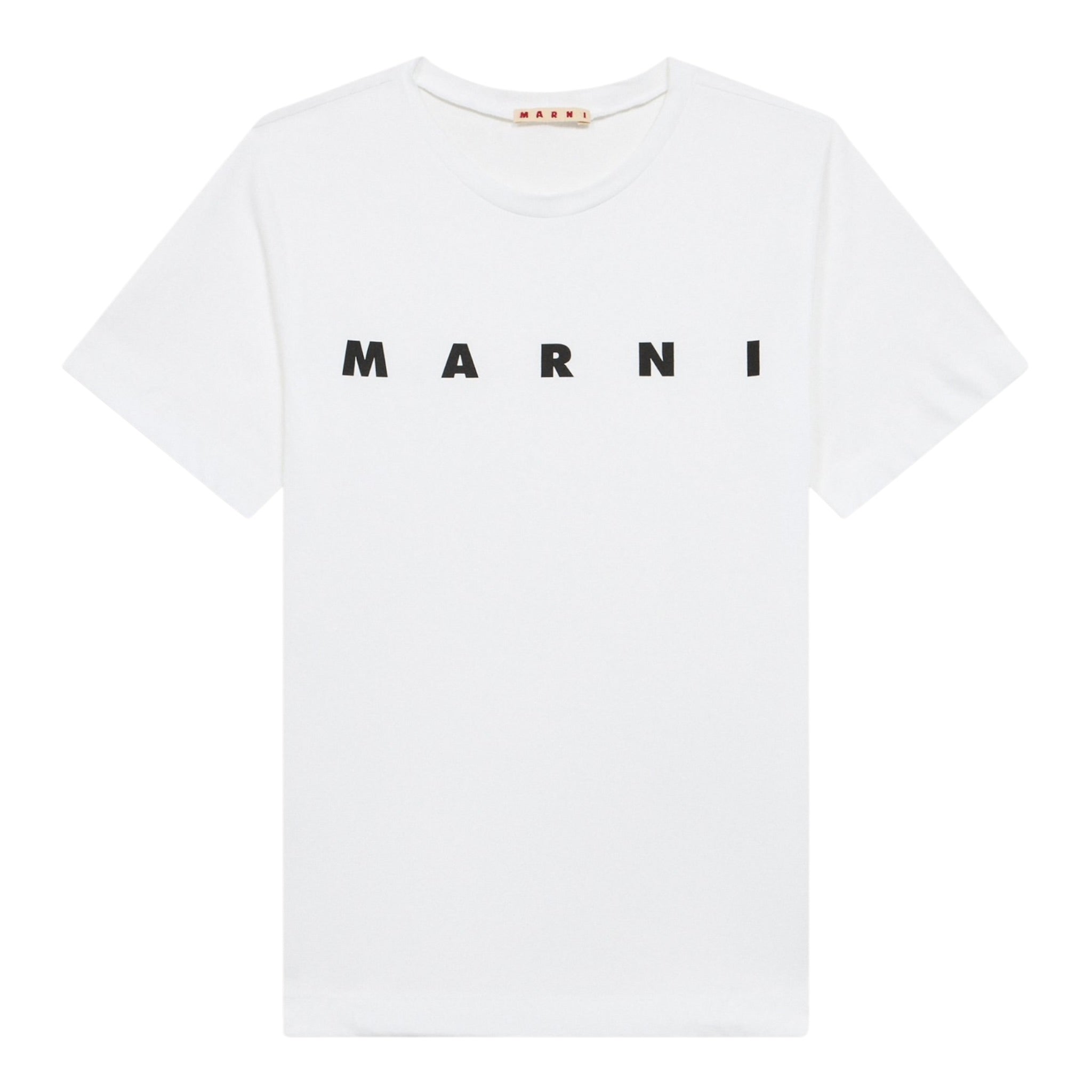 Marni T-Shirt Girocollo tinta unita con Logo Bianco per Bambina M002MV BIANCO MARNI 