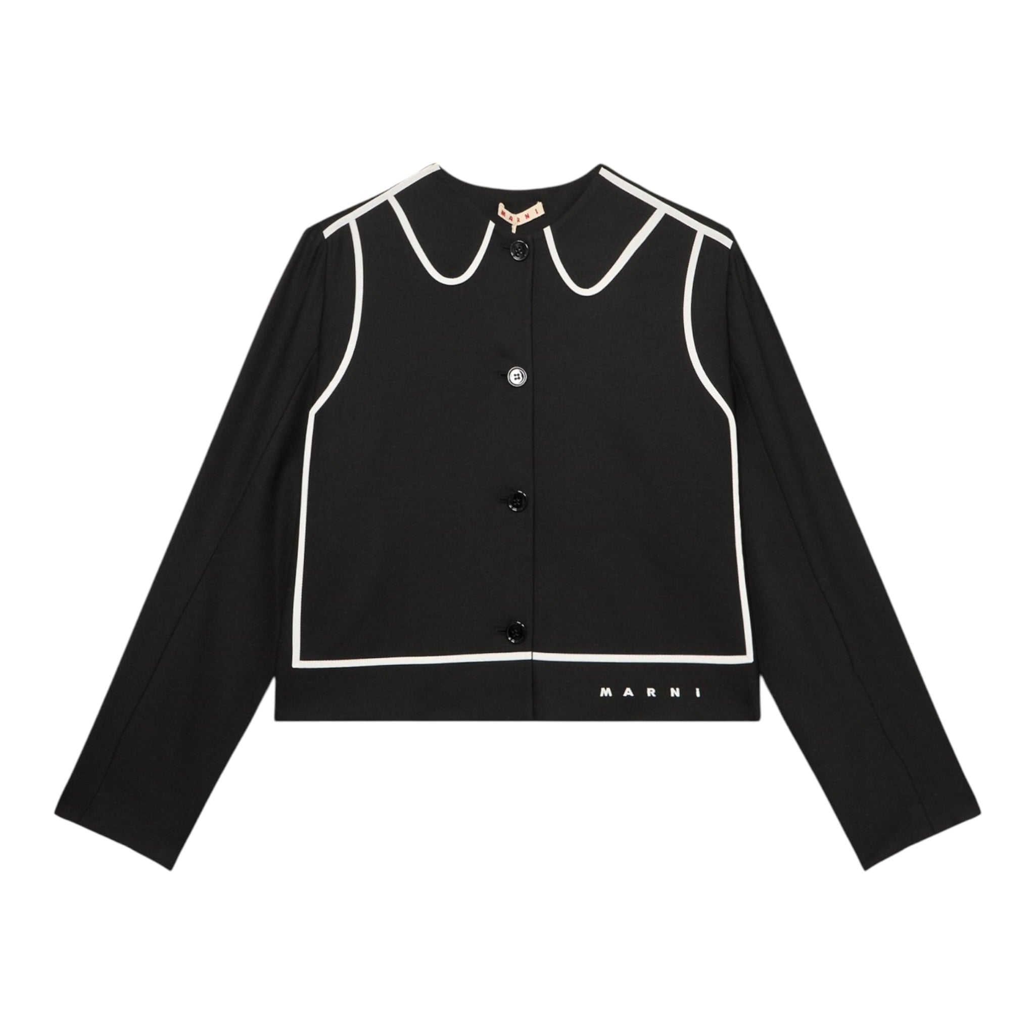 Marni Giacca tinta unita con Bottoni Nero per Bambina M01491 NERO MARNI 