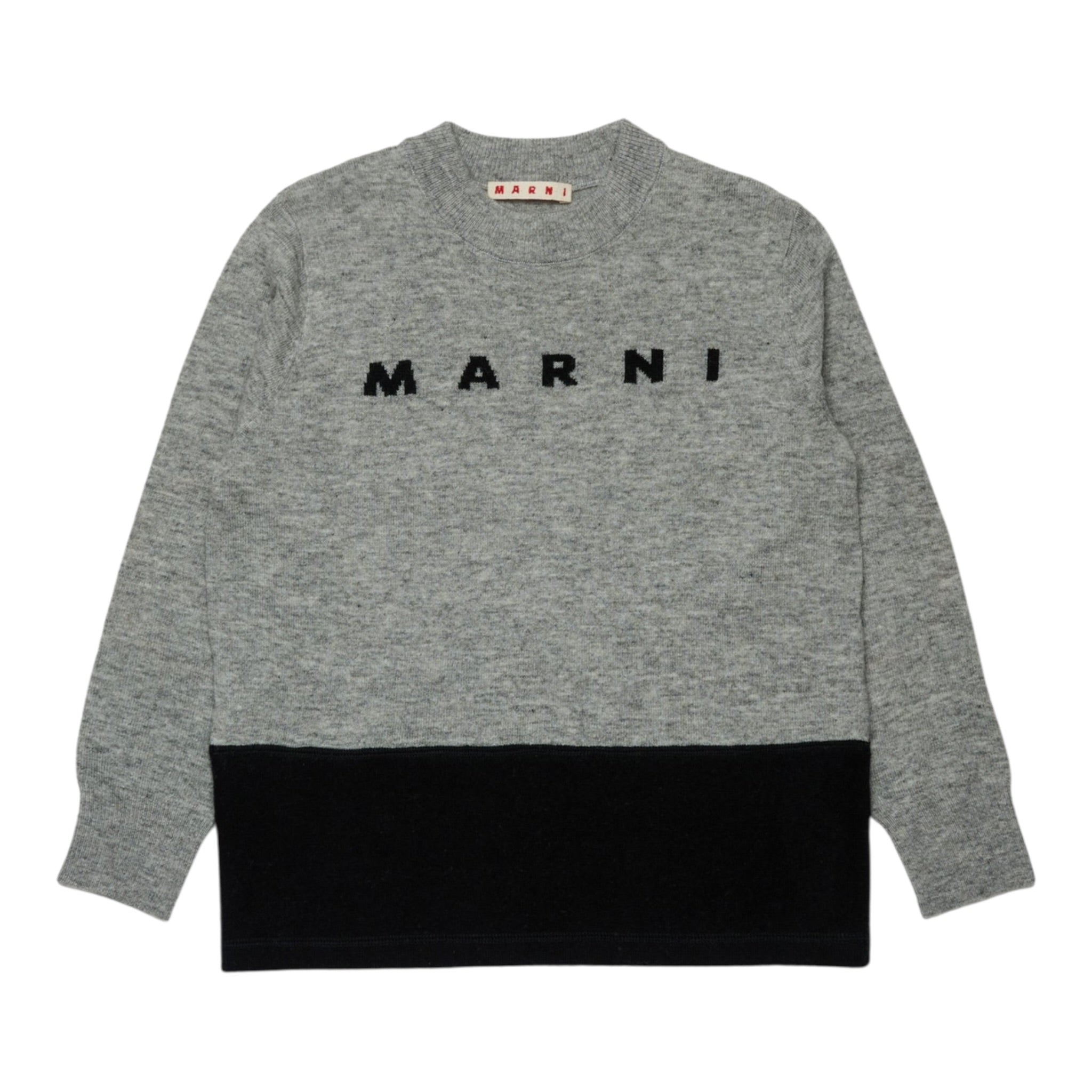 Marni Maglia Girocollo tinta unita con Logo Grigio per Bambino M01566 GRIGIO MARNI 
