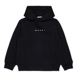 Marni Felpa Chiusa con Cappuccio tinta unita con Logo Nero per Bambina M01576 NERO MARNI 