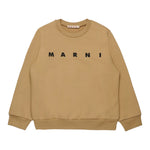 Marni Felpa Chiusa Girocollo tinta unita con Logo Beige per Bambino M01612 BEIGE MARNI 