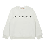 Marni Felpa Chiusa Girocollo tinta unita con Logo Bianco per Bambino M01612 BIANCO MARNI 