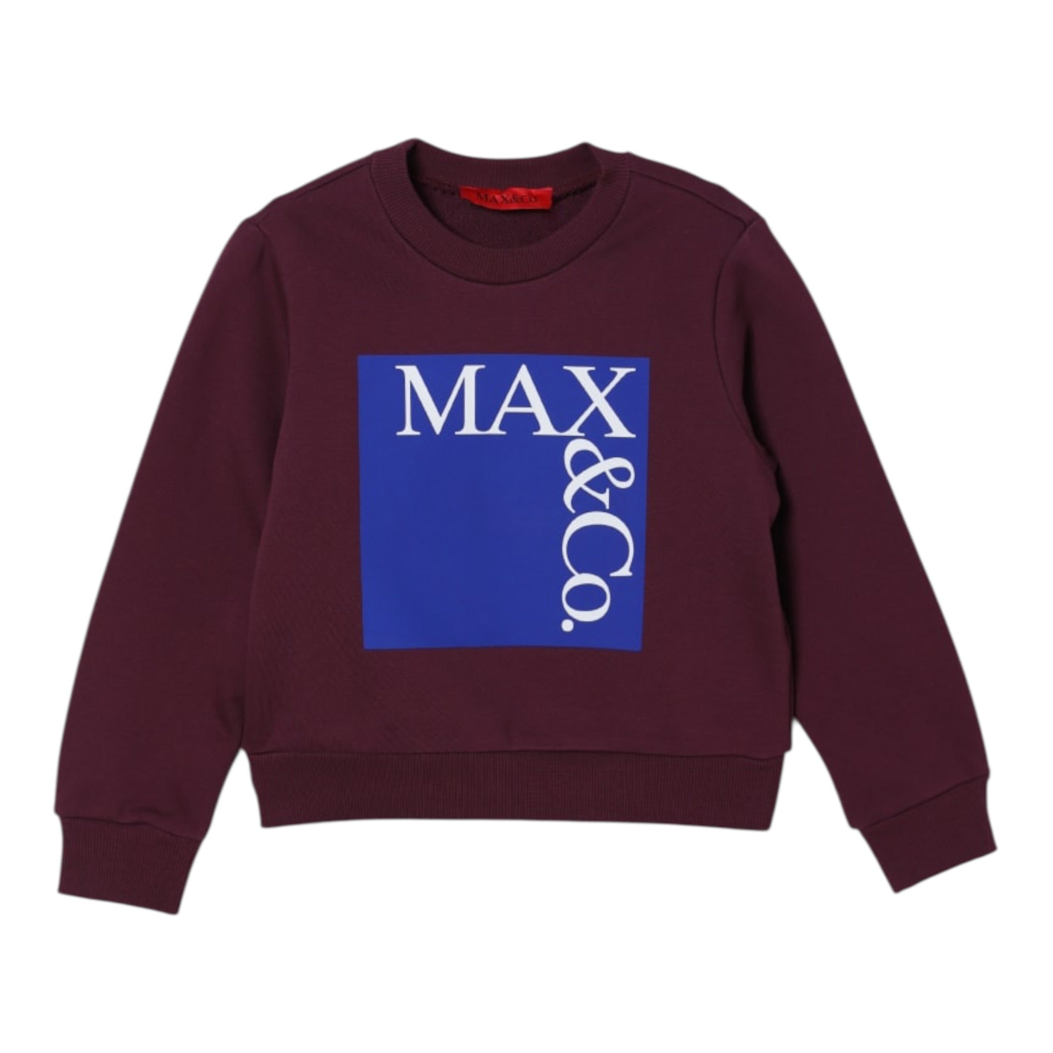 Max&Co. Felpa tinta unita Girocollo con Stampa Bordeaux per Bambino MX0037 BORDEAUX MAX&Co. 