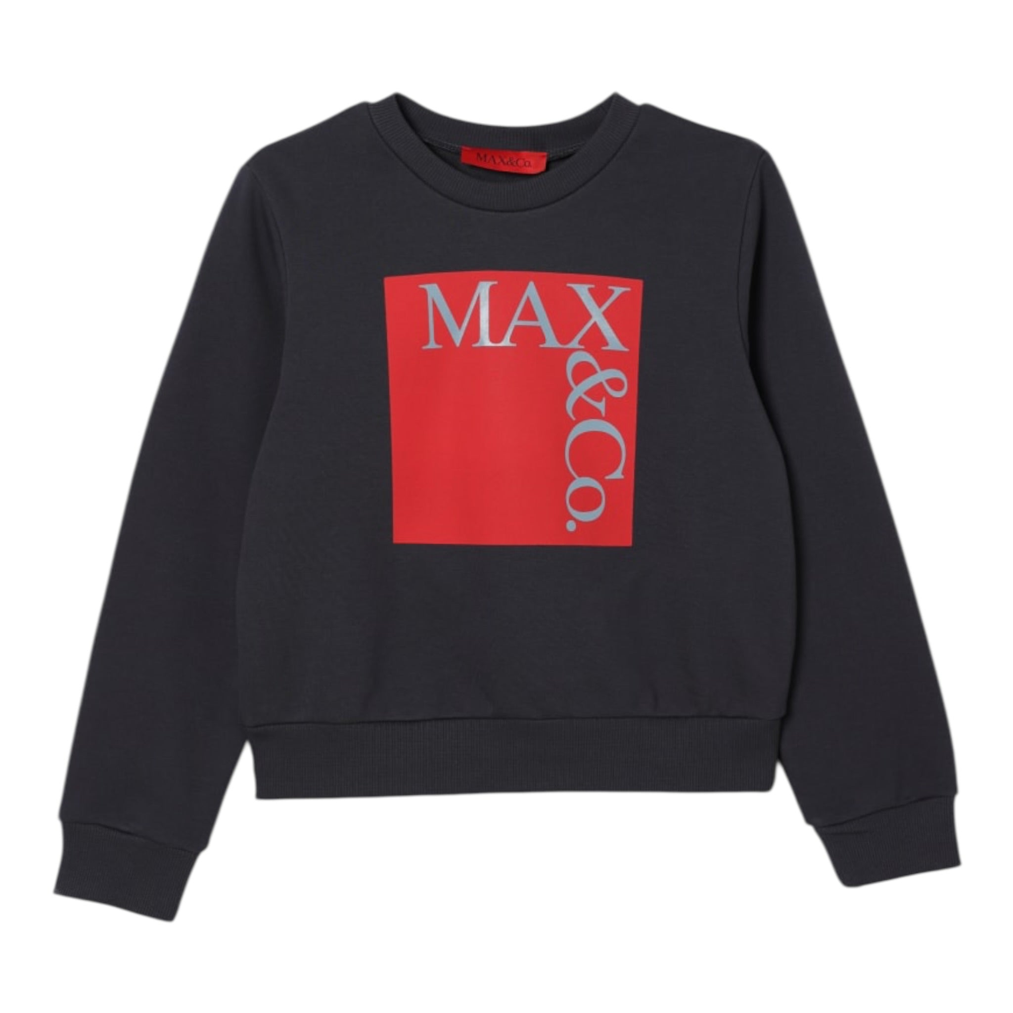 Max&Co. Felpa tinta unita Girocollo con Stampa Grigio per Bambino MX0037 GRIGIO MAX&Co. 