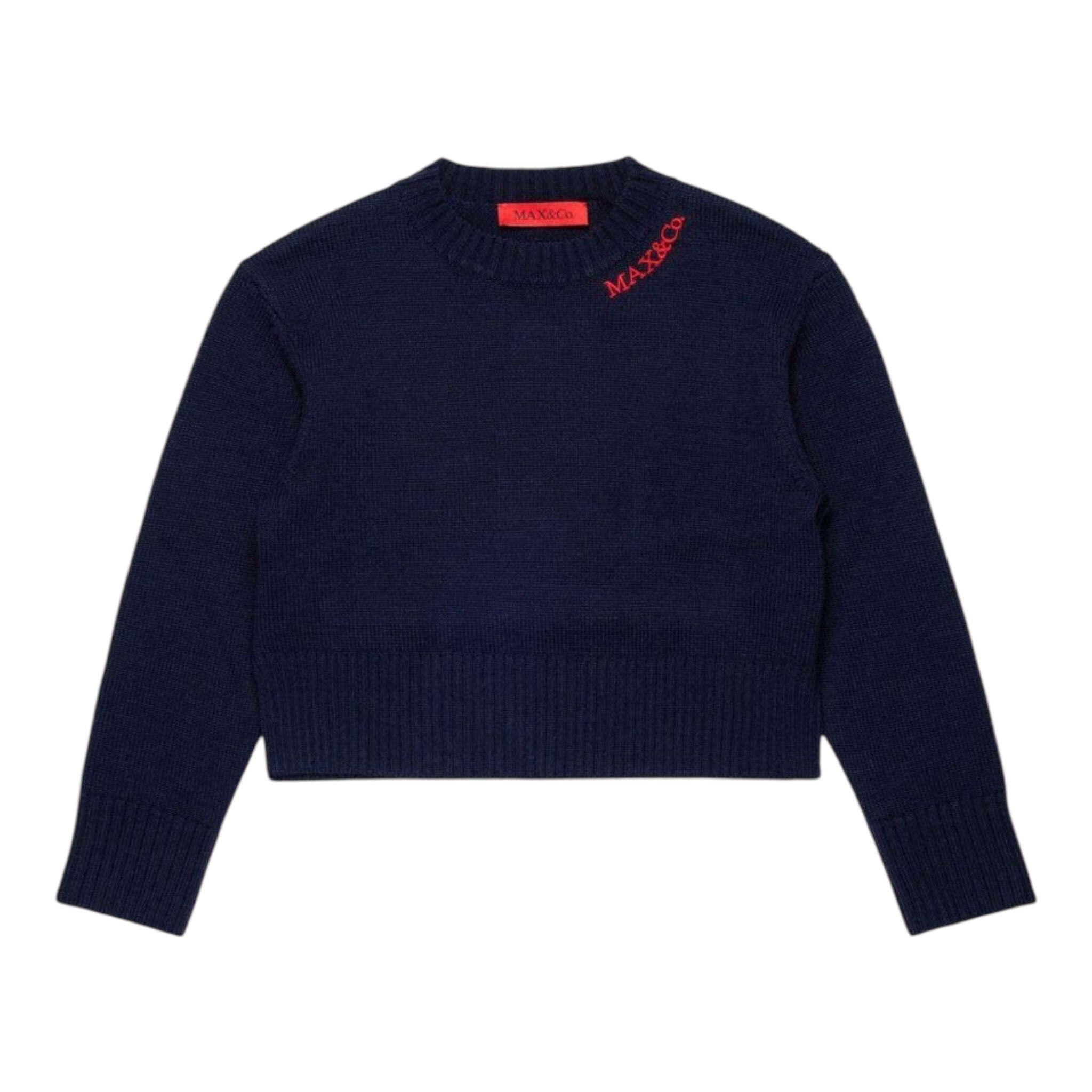 Max&Co. Maglia tinta unita con Stampa Blu per Bambina MX0251X BLU MAX&Co. 