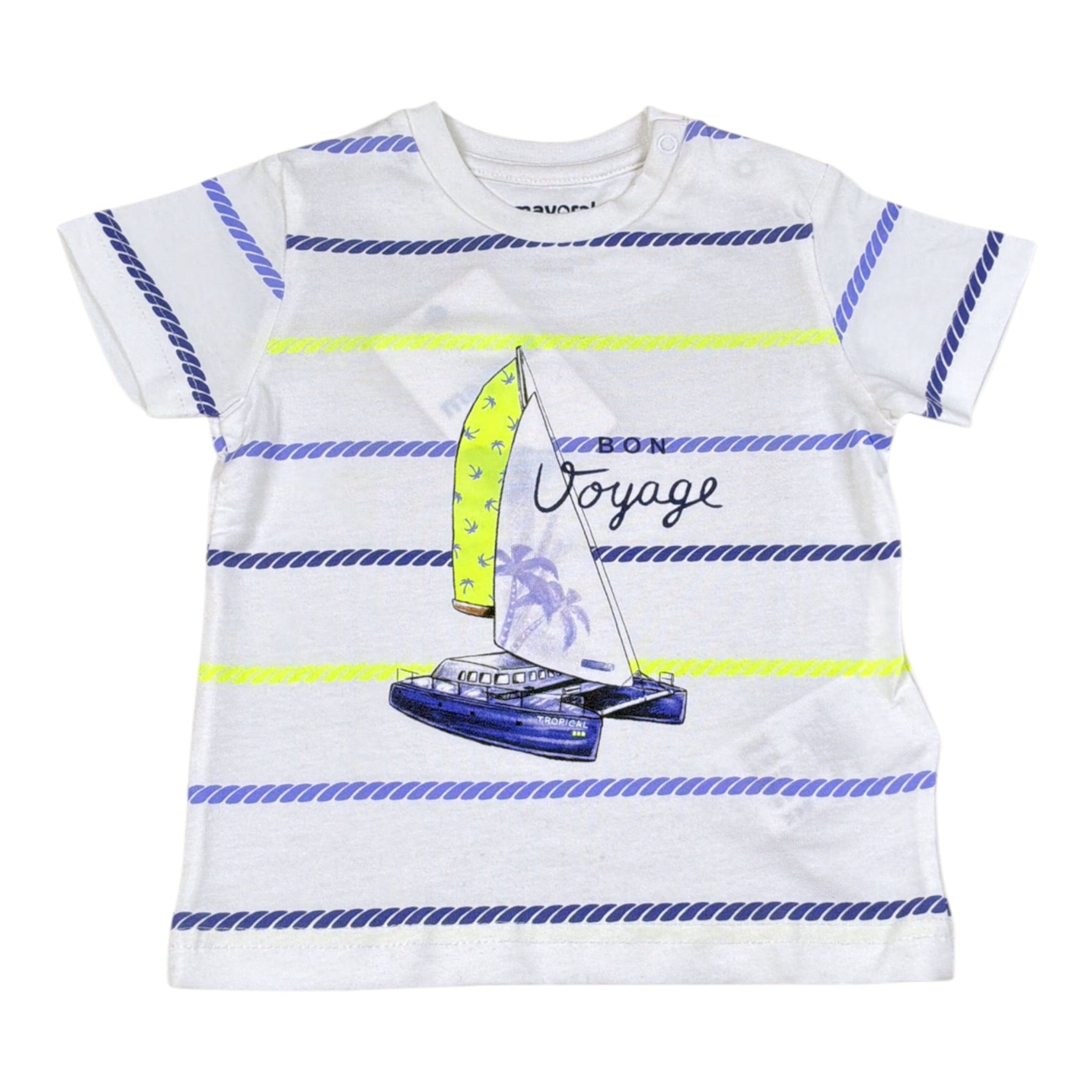 Mayoral T-Shirt tinta unita con Stampa Bianco per Neonato 1018 BIANCO MAYORAL 