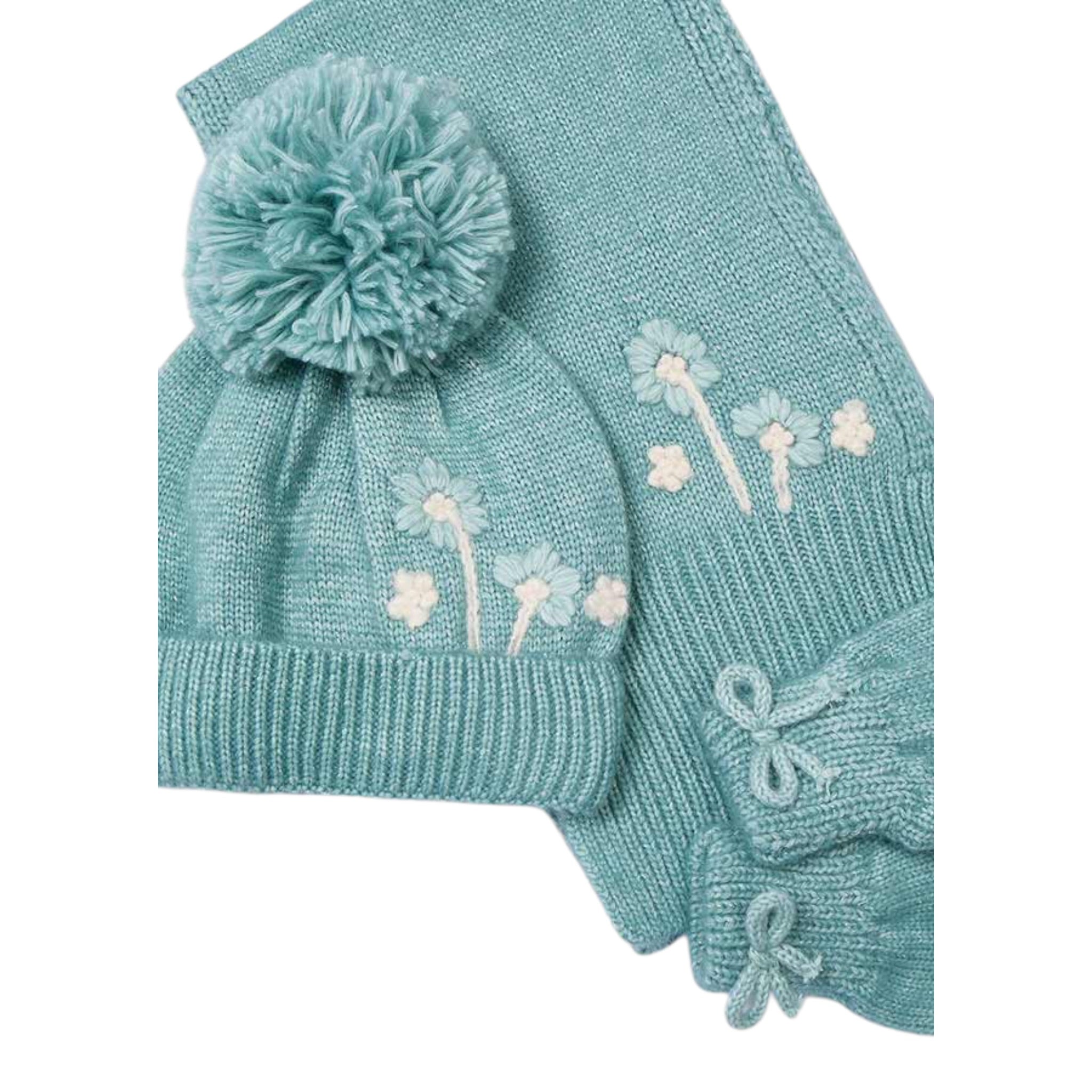 Mayoral Set 3 Pezzi Sciarpa-Cappello-Guanti Verde Acqua per Bambina 10826 VERDE ACQUA MAYORAL 