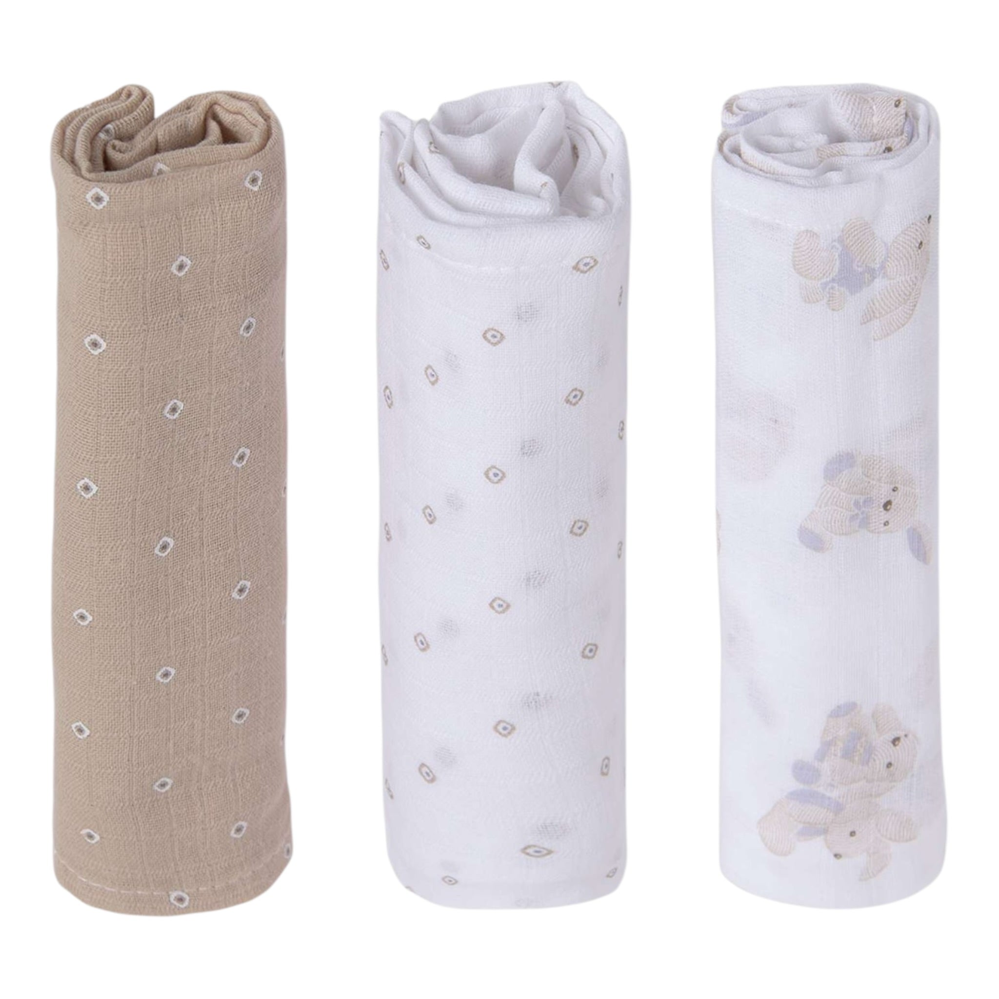Mayoral Set 3 Pezzi Fazzoletti Bicolore Bianco/Beige per Neonato 19402 BIANCO/BEIGE MAYORAL 