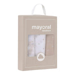 Mayoral Set 3 Pezzi Fazzoletti Bicolore Bianco/Beige per Neonato 19402 BIANCO/BEIGE MAYORAL 