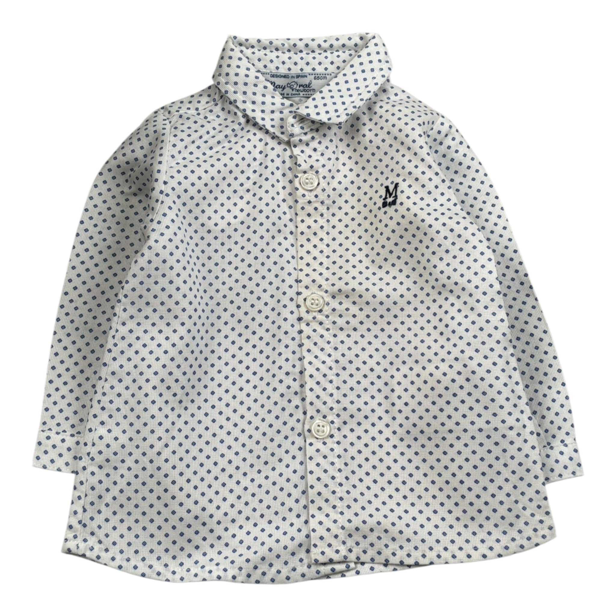 Mayoral Camicia tinta unita con Stampa Bianco per Neonato 2107 BIANCO MAYORAL 