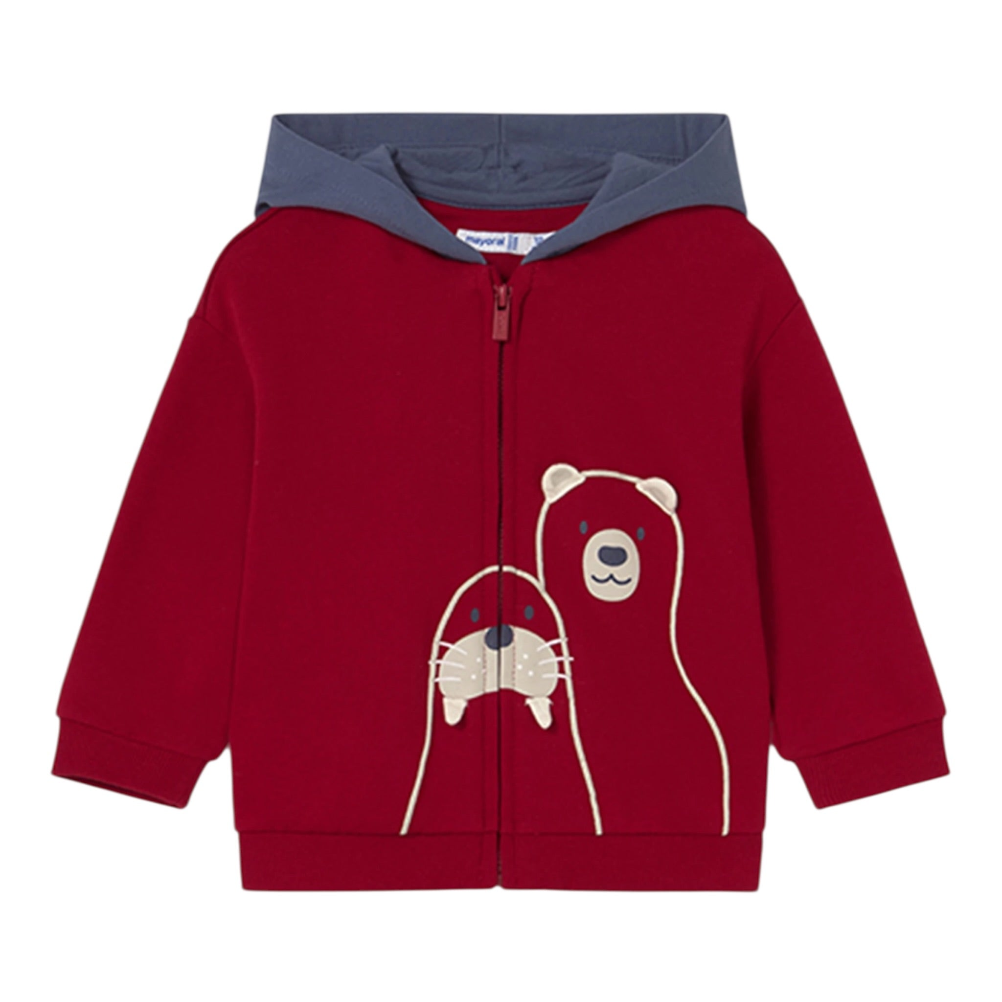 Mayoral Felpa tinta unita con Zip E Cappuccio Rosso per Neonato 24288 ROSSO MAYORAL 