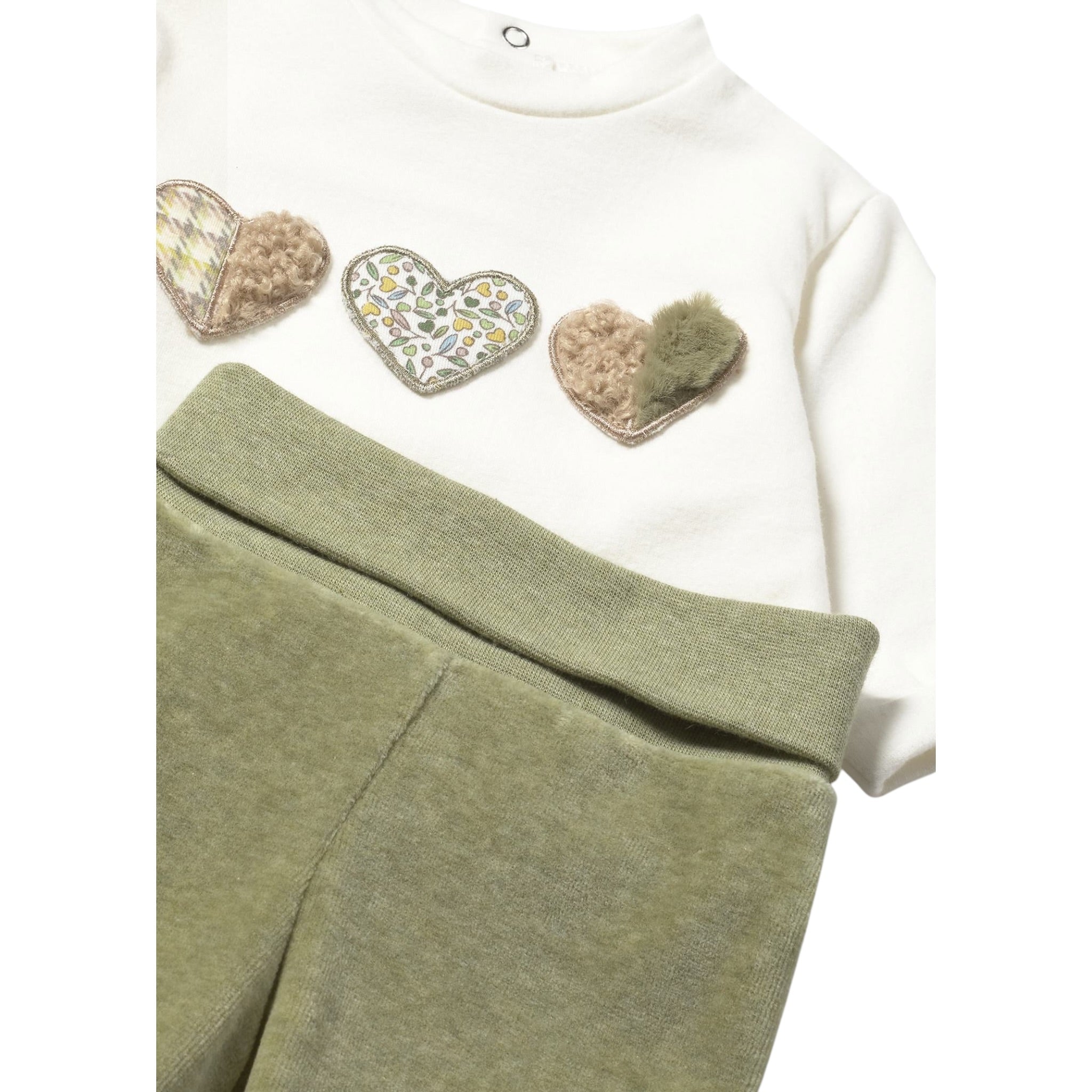 Mayoral Completo 2Pz Shirt-Ghettina Bicolore Bianco/Verde per Neonato 2555 BIANCO/VERDE MAYORAL 