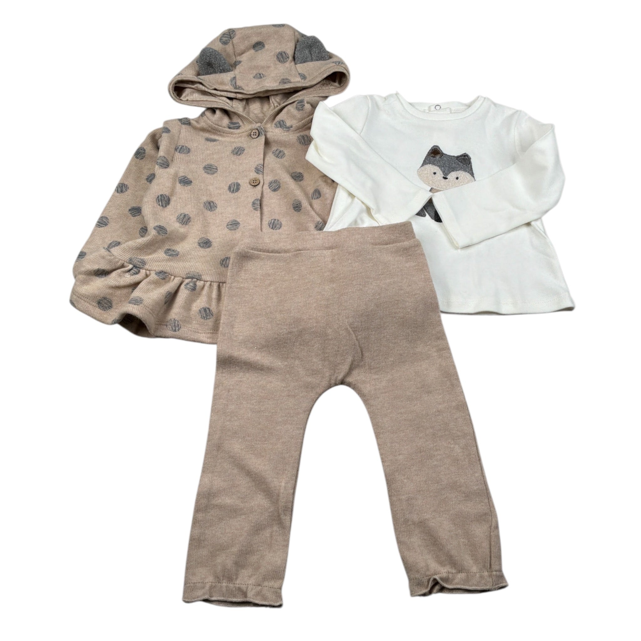 Mayoral Completo 3 Pezzi Felpa-Shirt-Leggin Beige per Neonata 2608 BEIGE MAYORAL 