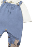 Mayoral Completo 3 Pezzi Cardigan-Salopette-Shirt Azzurro per Neonato 2617X AZZURRO MAYORAL 
