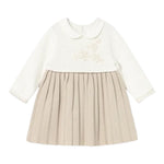 Mayoral Abito Bicolore con Stampa Panna/Beige per Neonata 2804 PANNA/BEIGE MAYORAL 