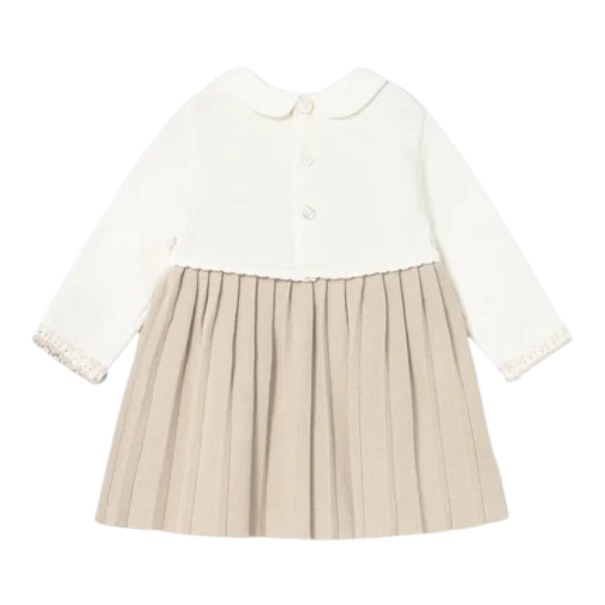 Mayoral Abito Bicolore con Stampa Panna/Beige per Neonata 2804 PANNA/BEIGE MAYORAL 