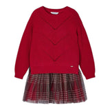 Mayoral Abito Giromanica tinta unita con Maglia Rosso per Bambina 4915 ROSSO MAYORAL 