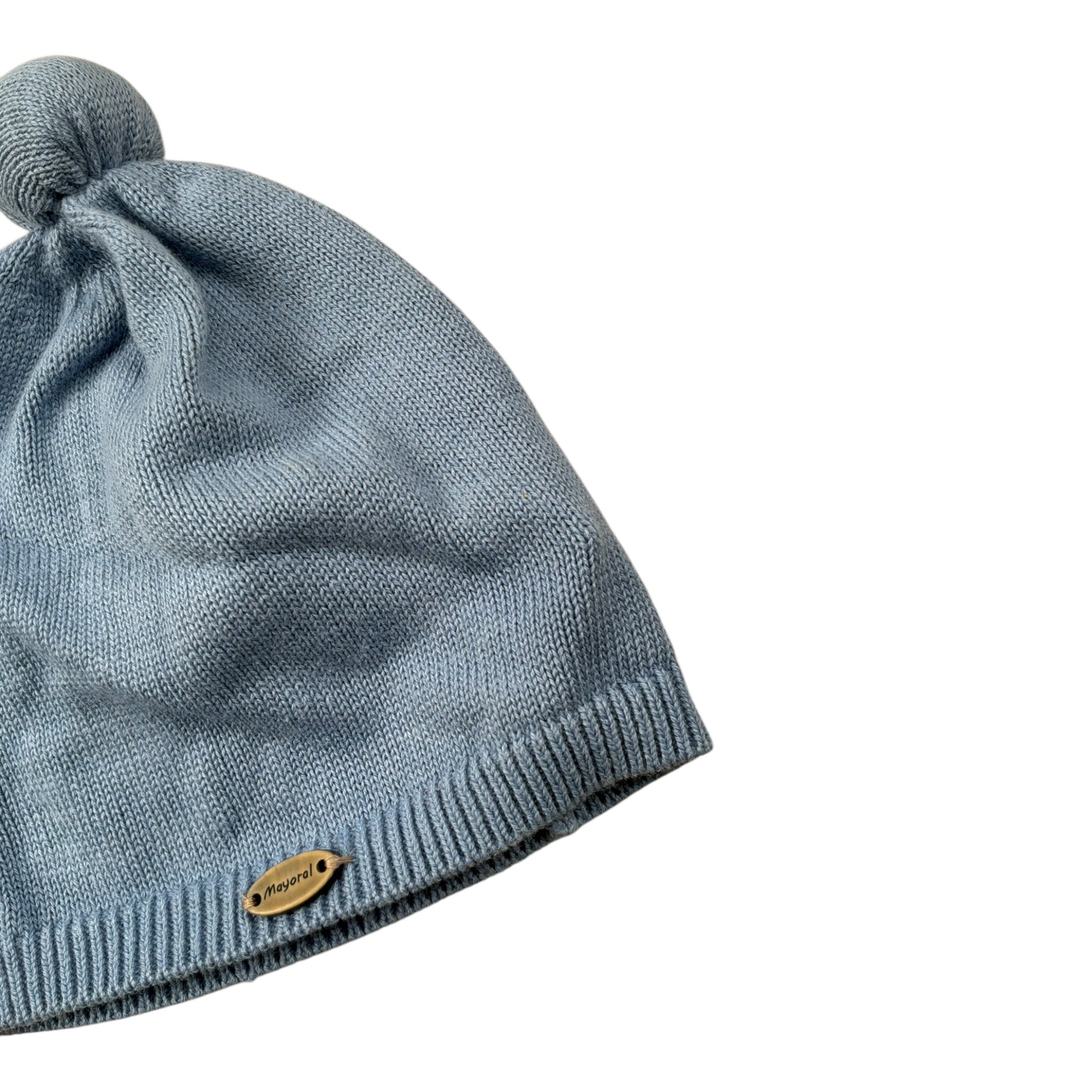 Mayoral Cappello tinta unita con Pon Pon Azzurro per Neonato 9936 AZZURRO MAYORAL 
