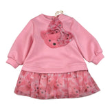 Meilisa Bai Abito tinta unita con Tulle E Stampa Rosa per Neonata FFL6691 ROSA MEILISA BAI 