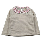Meilisa Bai Maglia tinta unita con Colletto Beige per Neonata FL6079 BEIGE MEILISA BAI 