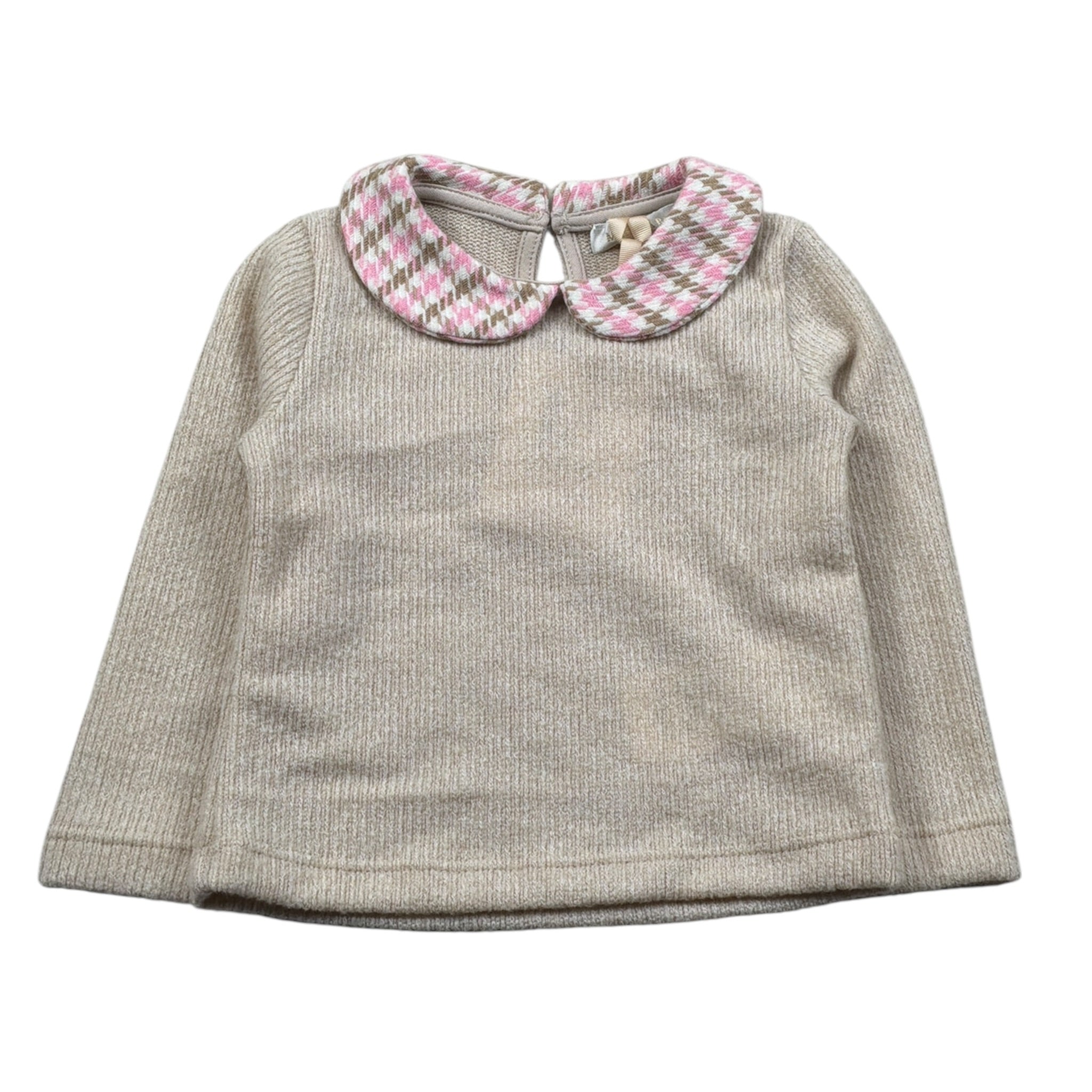 Meilisa Bai Maglia tinta unita con Colletto Beige per Neonata FL6079 BEIGE MEILISA BAI 