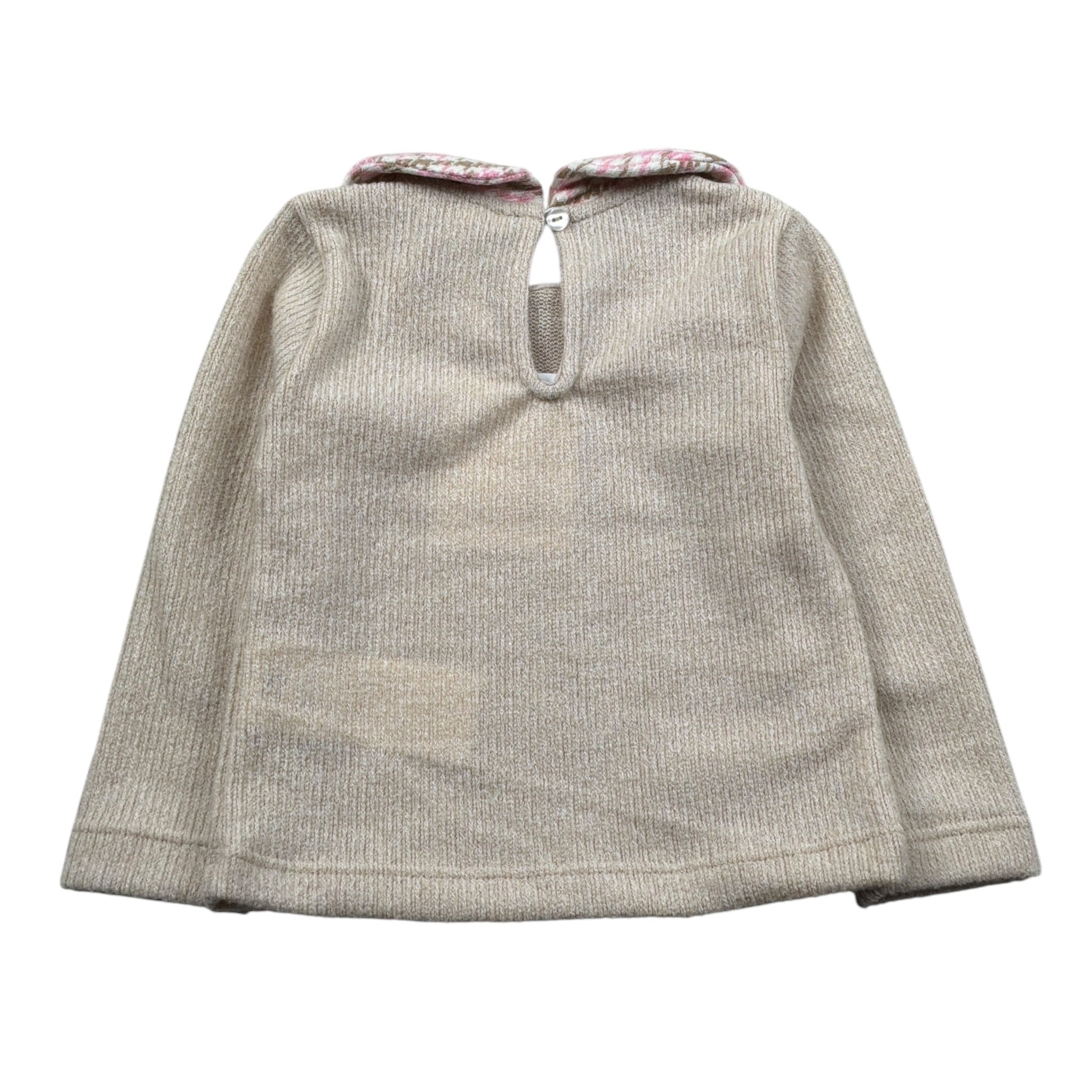 Meilisa Bai Maglia tinta unita con Colletto Beige per Neonata FL6079 BEIGE MEILISA BAI 