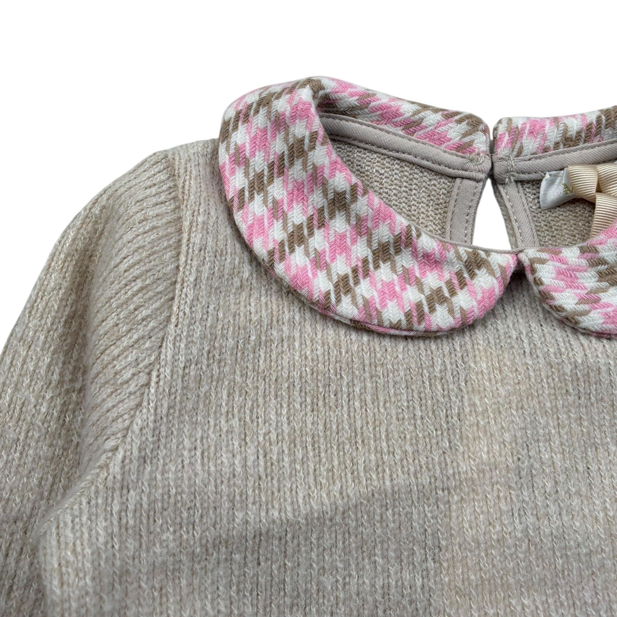 Meilisa Bai Maglia tinta unita con Colletto Beige per Neonata FL6079 BEIGE MEILISA BAI 