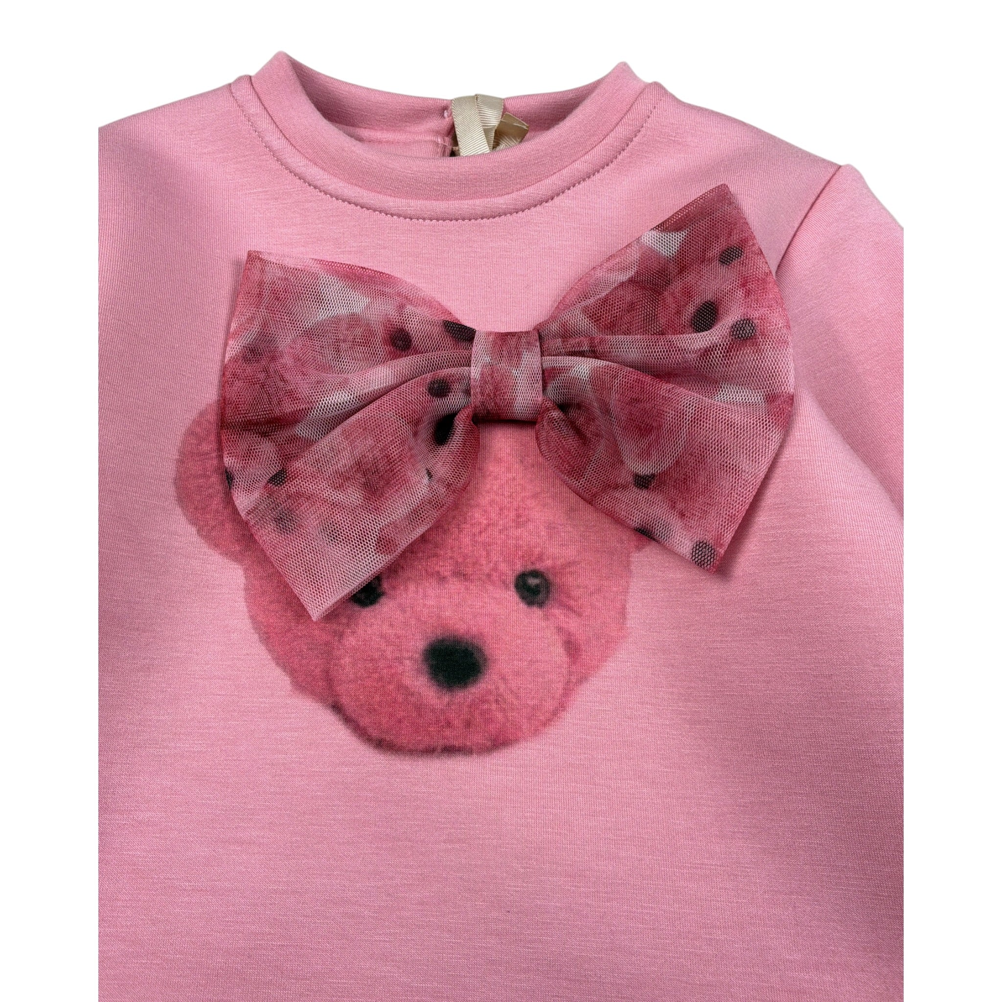 Meilisa Bai Abito Manica Lunga tinta unita Rosa per Neonata FL6691 ROSA MEILISA BAI 