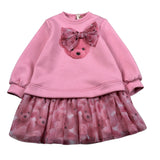 Meilisa Bai Abito Manica Lunga tinta unita Rosa per Neonata FL6691 ROSA MEILISA BAI 