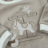 Melby Tutina tinta unita In Velluto con Stampa Beige per Neonato 25N0180 BEIGE MELBY 