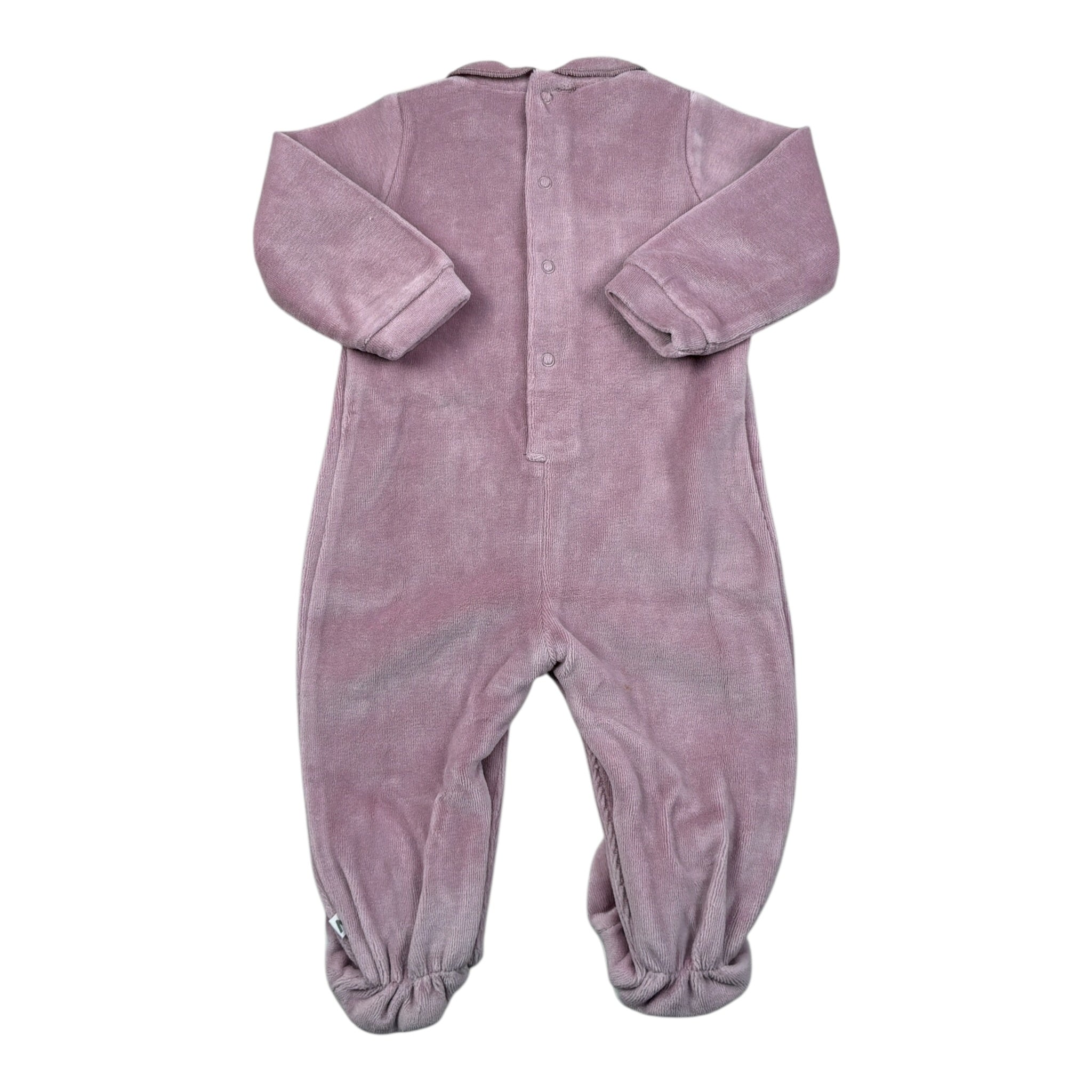Melby Tutina tinta unita In Velluto con Stampa Rosa per Neonata 25N3151 ROSA MELBY 