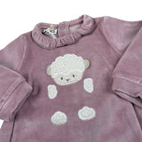 Melby Tutina tinta unita In Velluto con Stampa Rosa per Neonata 25N3151 ROSA MELBY 