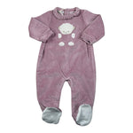 Melby Tutina tinta unita In Velluto con Stampa Rosa per Neonata 25N3151 ROSA MELBY 