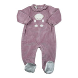 Melby Tutina tinta unita In Velluto con Stampa Rosa per Neonata 25N3151 ROSA MELBY 